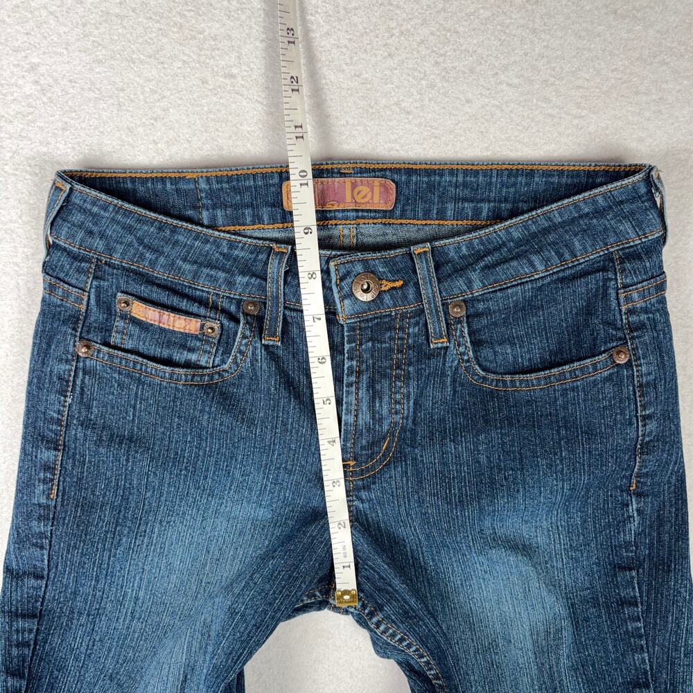 VTG L.E.I. Bootcut Jeans Juniors 1 Blue Mid Rise Denim Western Downtown Girl Y2K - Picture 6 of 12